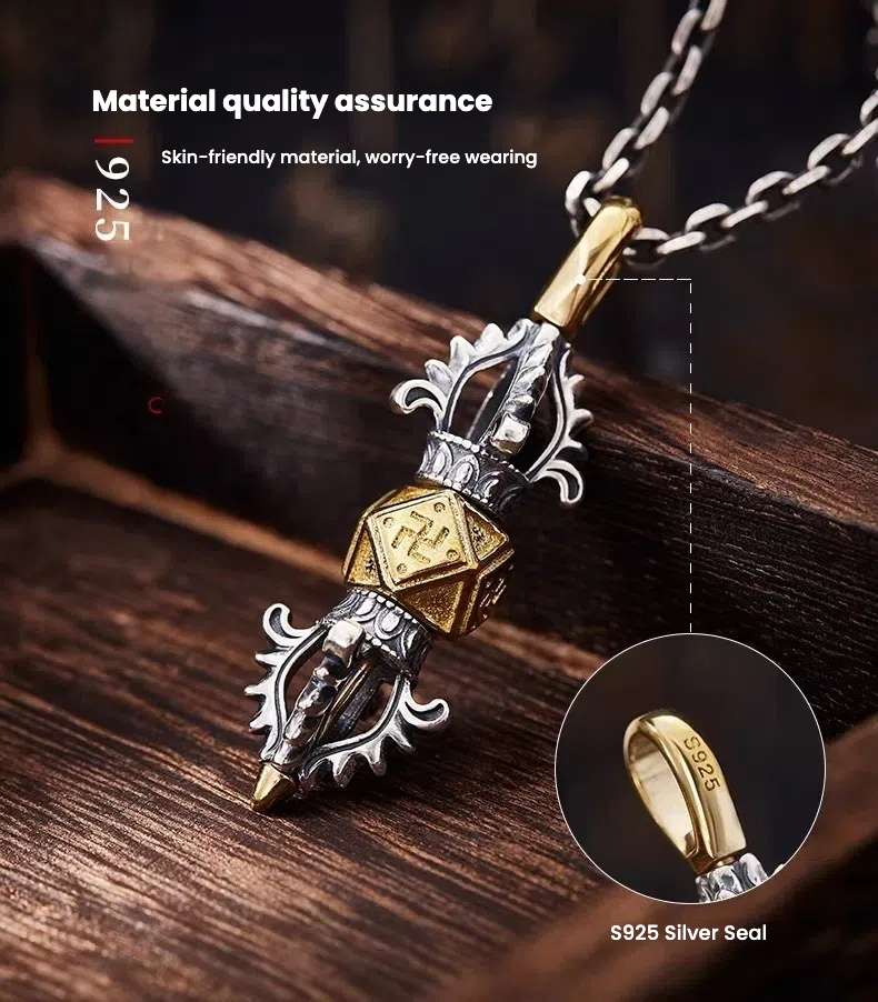 TerraDharma cooper-plating silver [Five-Cobalt Vajra] pendant - TerraDharma