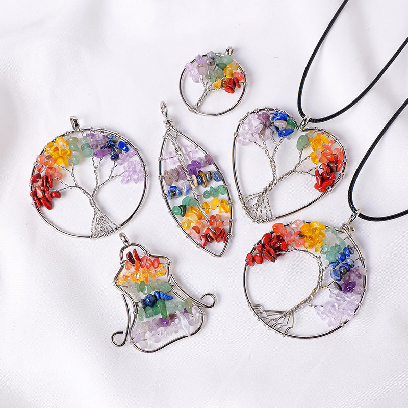 Terra Dharma Chakra Tree of Life Pendant - Crystal Pendant - Healing Crystals -Tree Pendant - TerraDharma