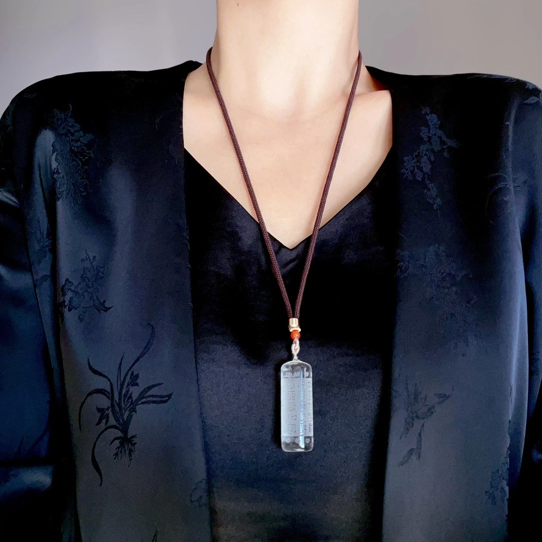 Natural White Crystal Pendant (The Heart of the Shurangama Mantra)