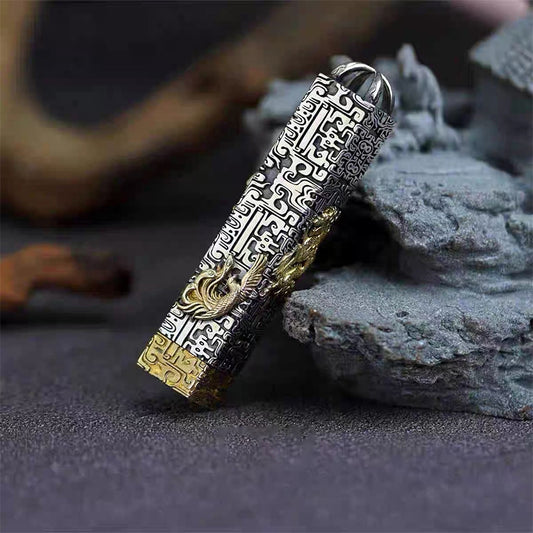 A pendant featuring the mythical auspicious beasts of the Four Symbols: the Blue Dragon, the White Tiger, the Vermilion Bird and the Black Tortoise - TerraDharma