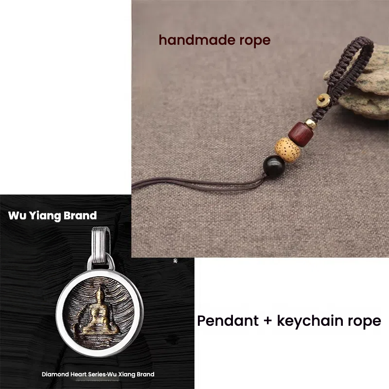Wuxiang pendant original Chinese-style accessories silver-plated copper round pendant, keychain, backpack pendant, necklace, small ornaments and accessories - TerraDharma