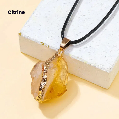 Terra Dharma Natural Crystal Quartz Raw Crystal Necklace,Rose quartz/Amethyst/Citrine/Aventurine Pendant necklace,Crystal Jewelry - TerraDharma