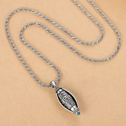 Six-character Mantra Prayer Wheel Pendant