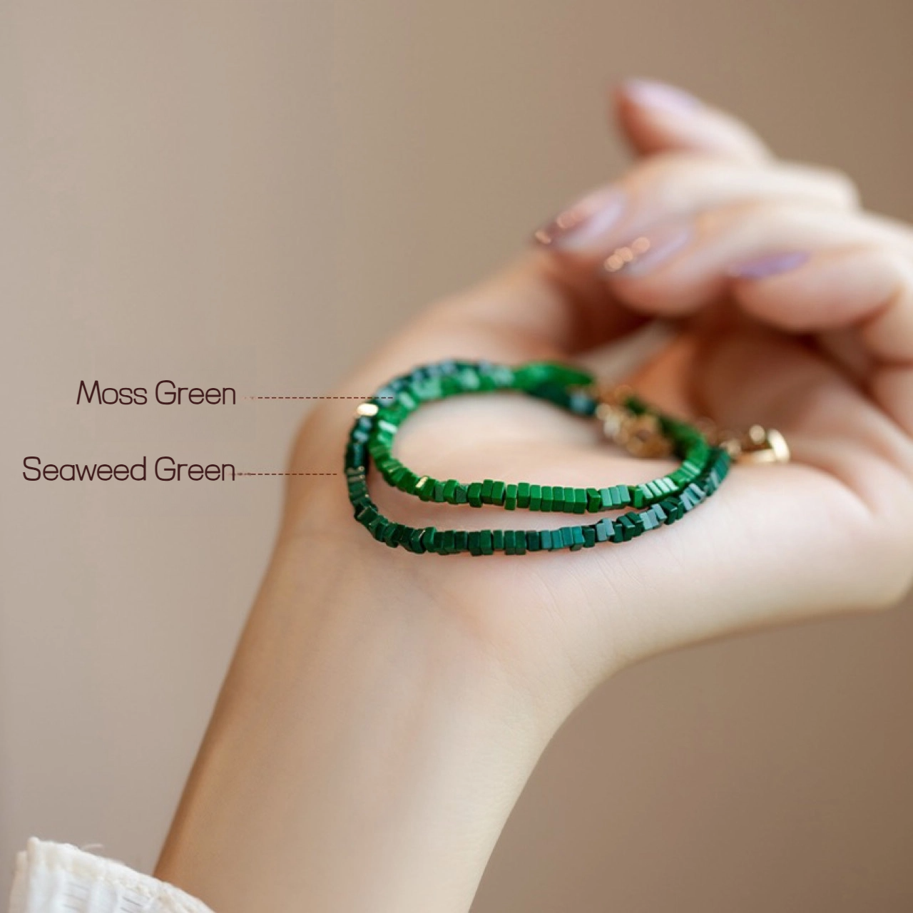Malachite Bracelet (Extremely Thin, Single Circle Geometric Style Bracelet)