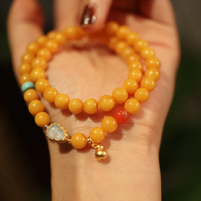 Natural Beeswax Bracelet (with Gourd Pendant)