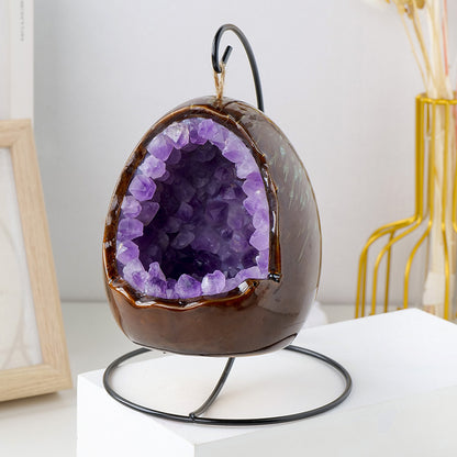 Amethyst Crystal USB Night Light – Tranquil Energy Lamp for Meditation, Ambiance, Home & Office Décor, Housewarming Gift - TerraDharma
