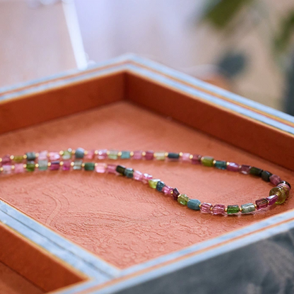 Natural Rainbow Tourmaline Necklace