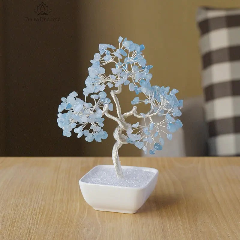 Joyful Radiance Aquamarine March Birthday Tree - TerraDharma