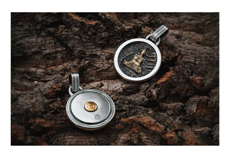 Wuxiang pendant original Chinese-style accessories silver-plated copper round pendant, keychain, backpack pendant, necklace, small ornaments and accessories - TerraDharma