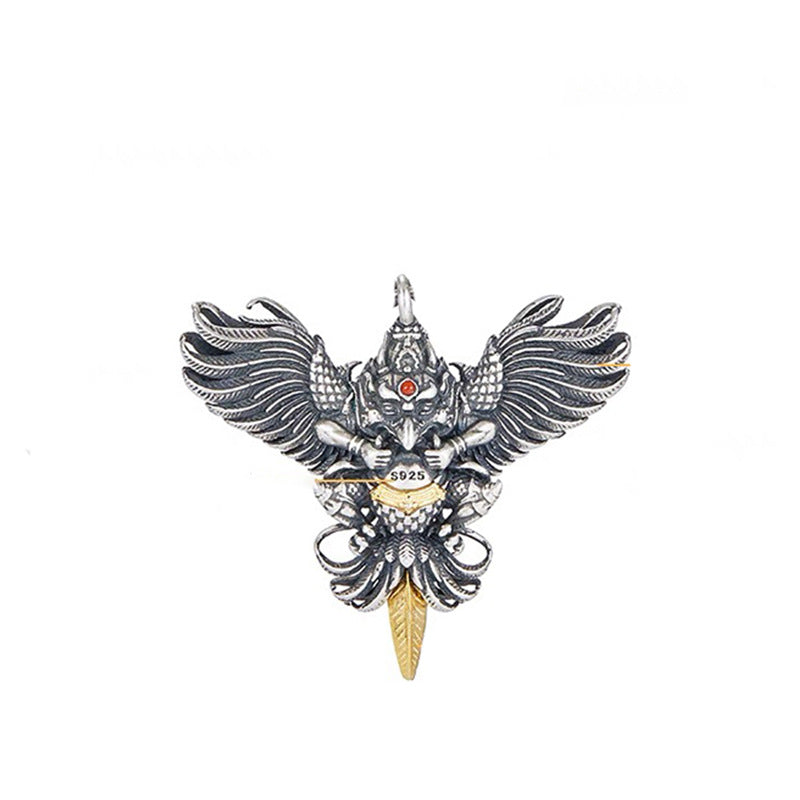 TerraDharma Traditional in Tibet Great Peng Golden-winged bird necklace - TerraDharma