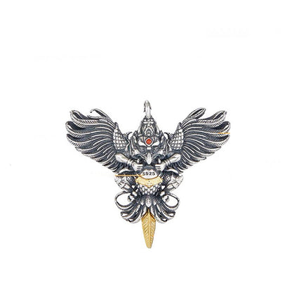 TerraDharma Traditional in Tibet Great Peng Golden-winged bird necklace - TerraDharma