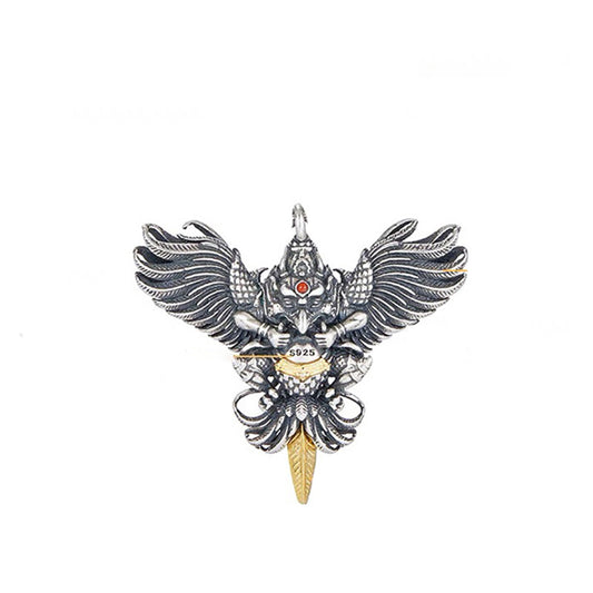 TerraDharma Traditional in Tibet Great Peng Golden-winged bird necklace - TerraDharma