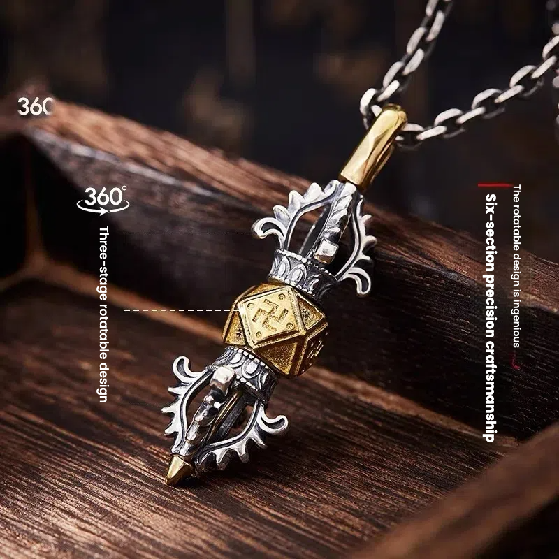 TerraDharma cooper-plating silver [Five-Cobalt Vajra] pendant - TerraDharma
