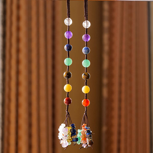Custom Crystal Car Charm, Macrame Crystal Car Hanger, Crystal Car Accessories, Crystal Car Protection, Sun Catcher, Gemstones Car Charm - TerraDharma