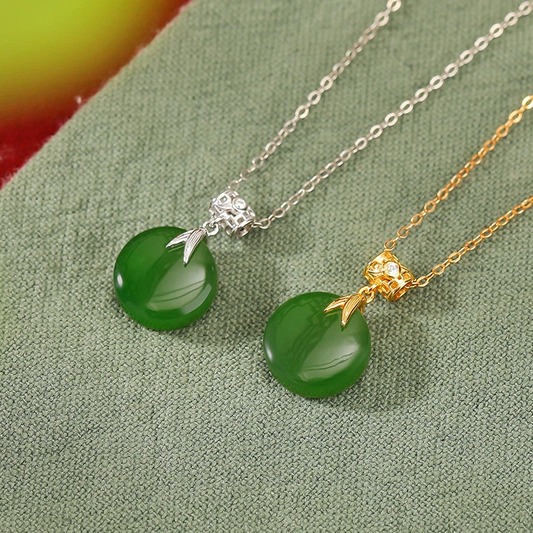 Hetian Jade & Bamboo - Inspired Pendant Necklace