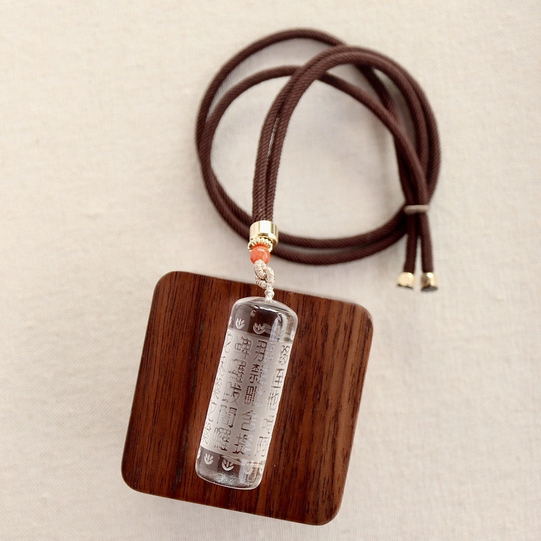 Natural White Crystal Pendant (The Heart of the Shurangama Mantra)