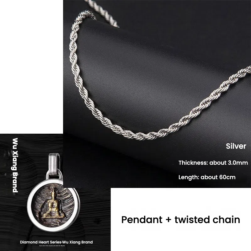 Wuxiang pendant original Chinese-style accessories silver-plated copper round pendant, keychain, backpack pendant, necklace, small ornaments and accessories - TerraDharma