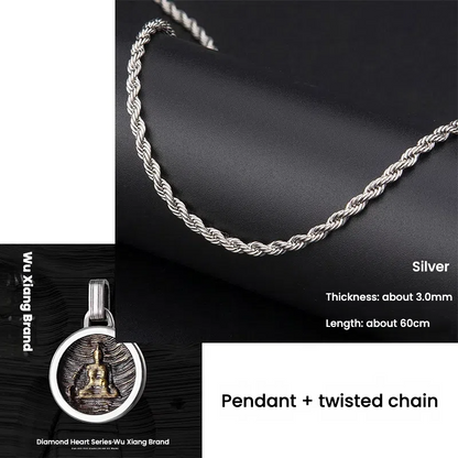 Wuxiang pendant original Chinese-style accessories silver-plated copper round pendant, keychain, backpack pendant, necklace, small ornaments and accessories - TerraDharma