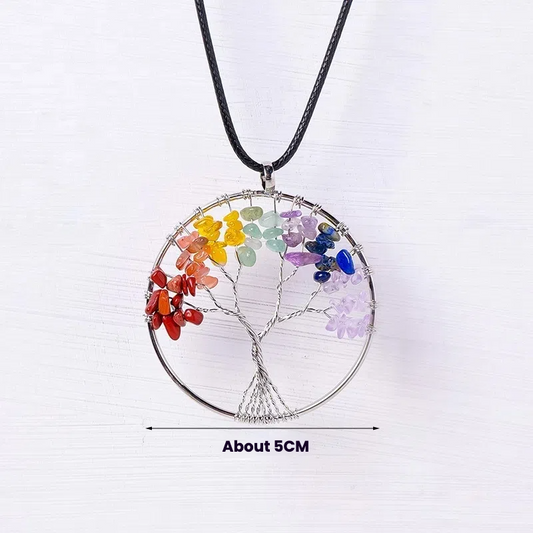 Terra Dharma Chakra Tree of Life Pendant - Crystal Pendant - Healing Crystals -Tree Pendant - TerraDharma