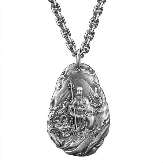 TerraDharma Ksitigarbharaja Silver pendant - TerraDharma