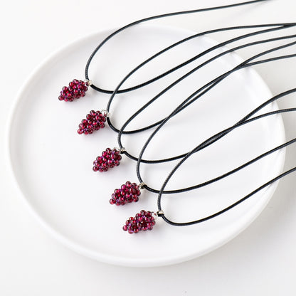 Terra Dharma Garnet Grape Pendant - Garnet Grape Earring - Crystal Grape - Crystal Gifts - TerraDharma