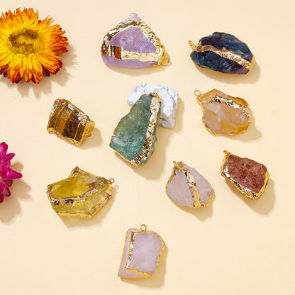 Terra Dharma Natural Crystal Quartz Raw Crystal Necklace,Rose quartz/Amethyst/Citrine/Aventurine Pendant necklace,Crystal Jewelry - TerraDharma
