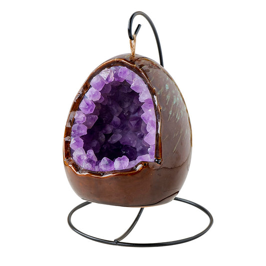 Amethyst Crystal USB Night Light – Tranquil Energy Lamp for Meditation, Ambiance, Home & Office Décor, Housewarming Gift - TerraDharma