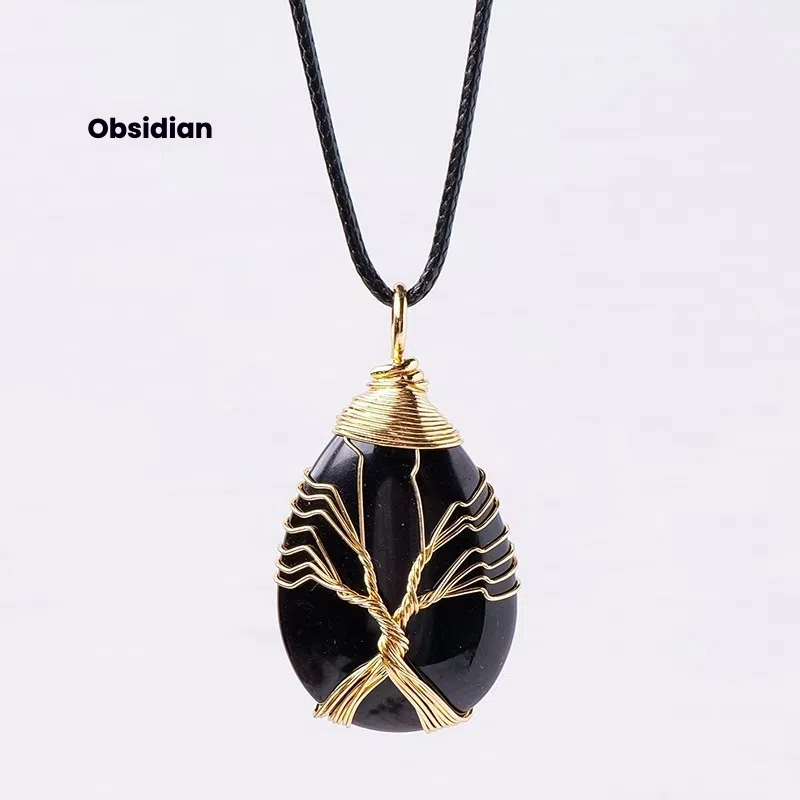 Terra Dharma Natural amethyst water drop pendant - TerraDharma