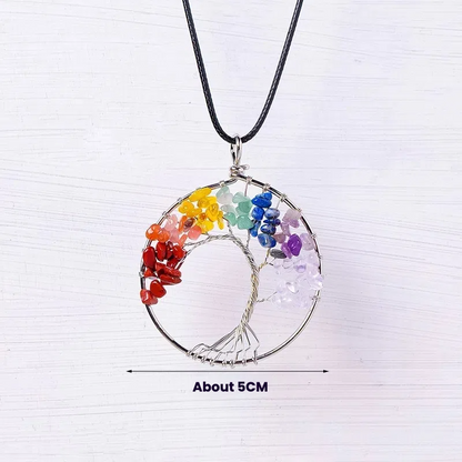 Terra Dharma Chakra Tree of Life Pendant - Crystal Pendant - Healing Crystals -Tree Pendant - TerraDharma