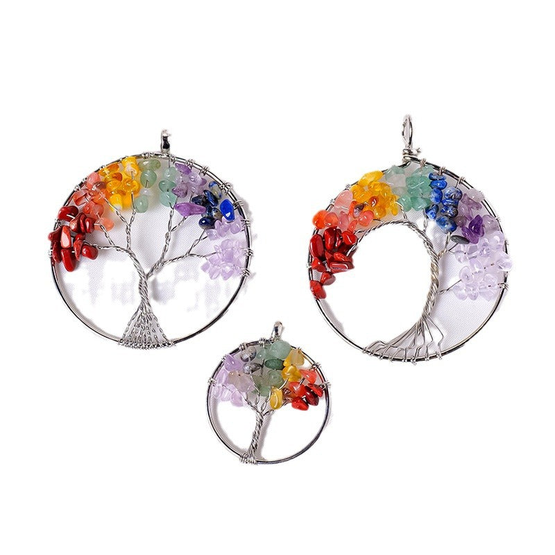 Terra Dharma Chakra Tree of Life Pendant - Crystal Pendant - Healing Crystals -Tree Pendant - TerraDharma