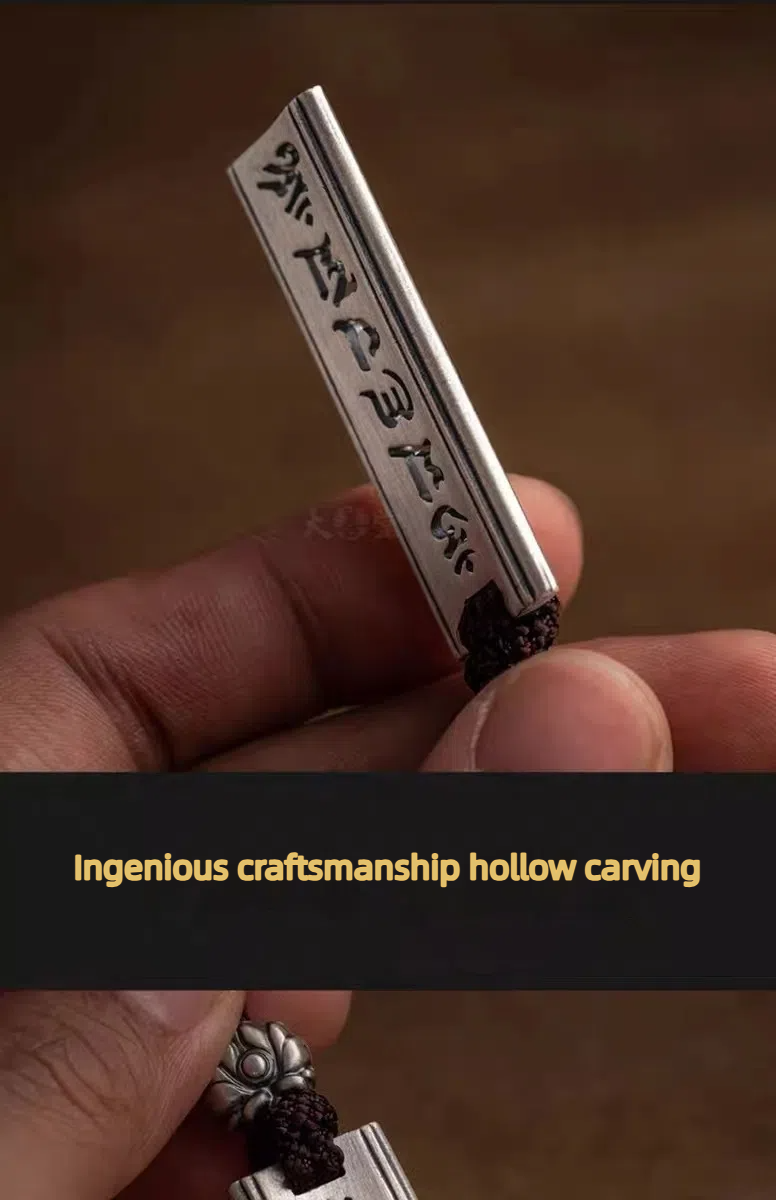TerraDharma Six-character mantra cooper-plating silver pendant - TerraDharma