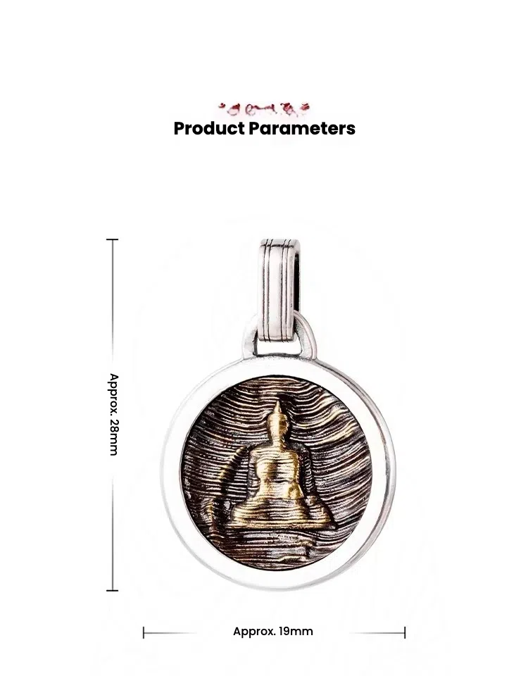 Wuxiang pendant original Chinese-style accessories silver-plated copper round pendant, keychain, backpack pendant, necklace, small ornaments and accessories - TerraDharma