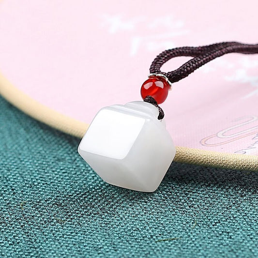 Terra Dharma White jade small seal pendant | White Jade Uncarved Seal - TerraDharma