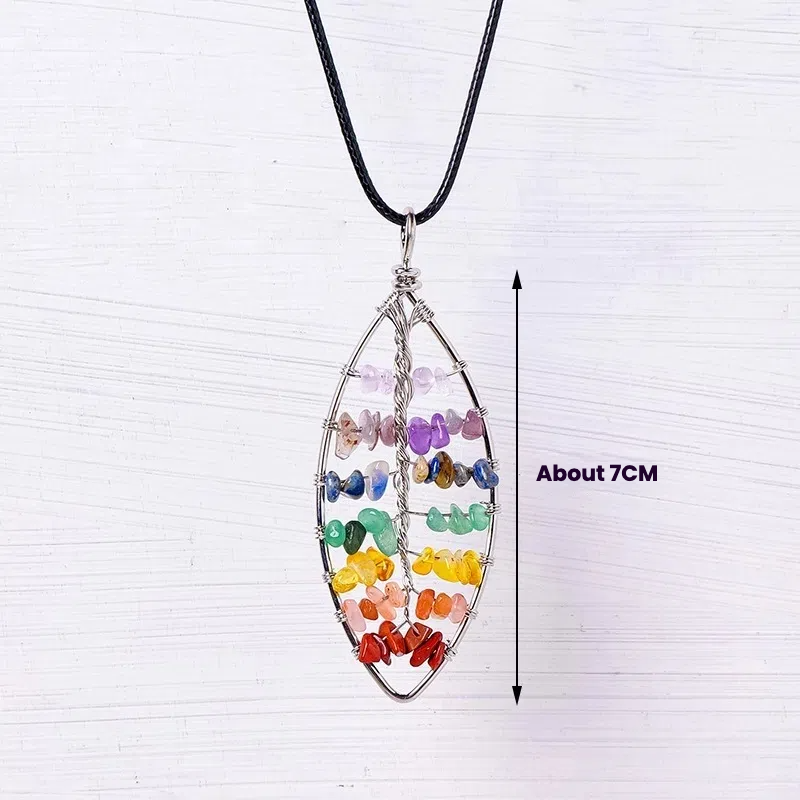 Terra Dharma Chakra Tree of Life Pendant - Crystal Pendant - Healing Crystals -Tree Pendant - TerraDharma