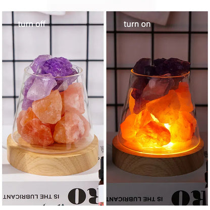 Crystal Light Diffuser | Amethyst, Green, Rose quartz, Clear Quartz | Essential Oil Aromatherapy  | Calming & Good Luck - TerraDharma