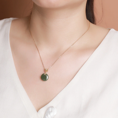 Hetian Jade & Bamboo - Inspired Pendant Necklace