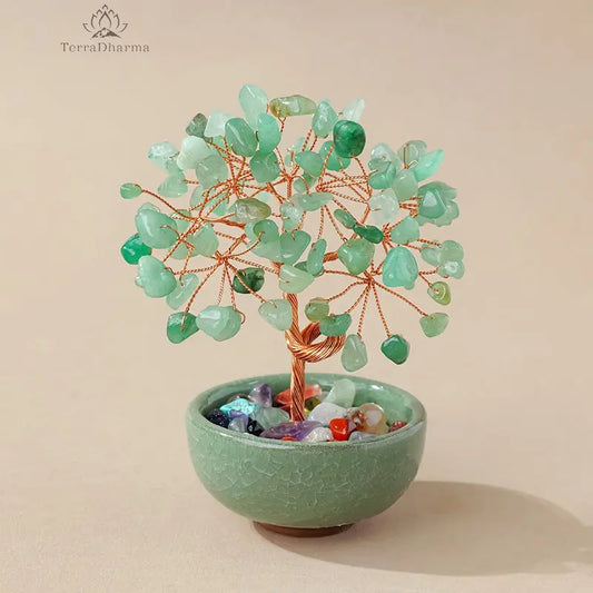 Invigorated Spirit - Natural Aventurine fragments feng shui tree - TerraDharma