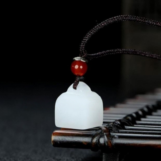 Terra Dharma White jade small seal pendant | White Jade Uncarved Seal - TerraDharma