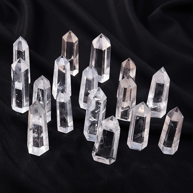 Natural Clear Crystal Point Tower Wand Decor Reiki Mineral Healing - TerraDharma