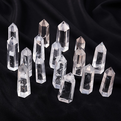 Natural Clear Crystal Point Tower Wand Decor Reiki Mineral Healing - TerraDharma