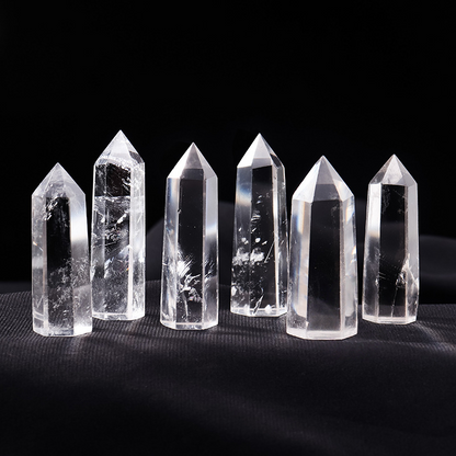 Natural Clear Crystal Point Tower Wand Decor Reiki Mineral Healing - TerraDharma