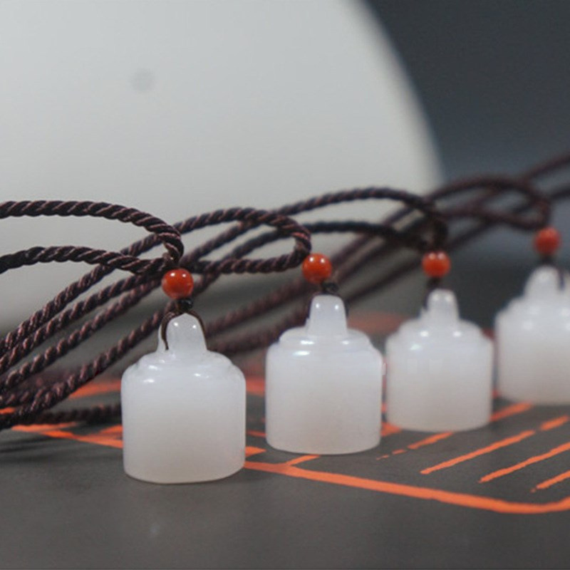 Terra Dharma White jade small seal pendant | White Jade Uncarved Seal - TerraDharma
