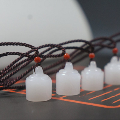 Terra Dharma White jade small seal pendant | White Jade Uncarved Seal - TerraDharma