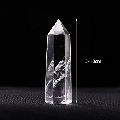 Natural Clear Crystal Point Tower Wand Decor Reiki Mineral Healing - TerraDharma