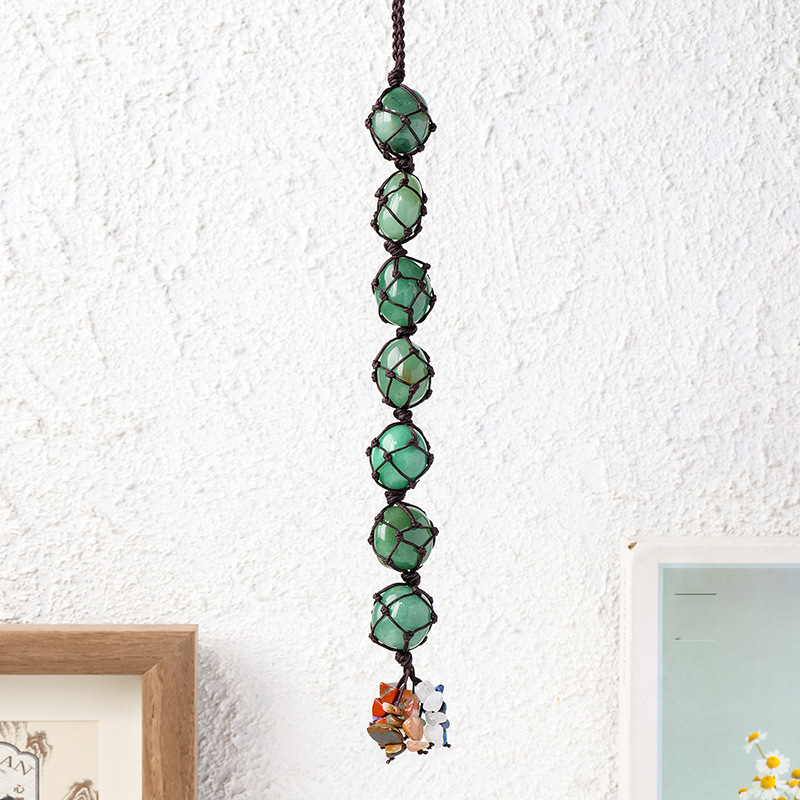 7 Chakra Tumbled Stone Car Hanger With Chips Tassel, Healing Crystals Hanging Ornament - Car and Home Decor - TerraDharma