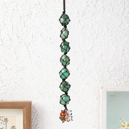 7 Chakra Tumbled Stone Car Hanger With Chips Tassel, Healing Crystals Hanging Ornament - Car and Home Decor - TerraDharma