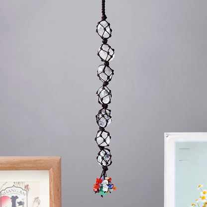 7 Chakra Tumbled Stone Car Hanger With Chips Tassel, Healing Crystals Hanging Ornament - Car and Home Decor - TerraDharma