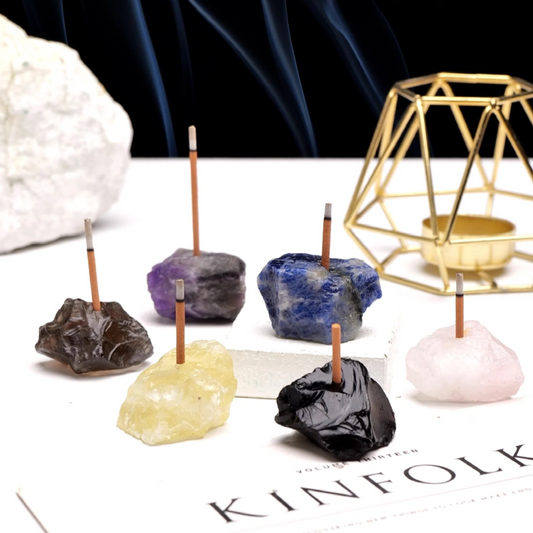 Natural Crystal Raw Stone Incense Holder