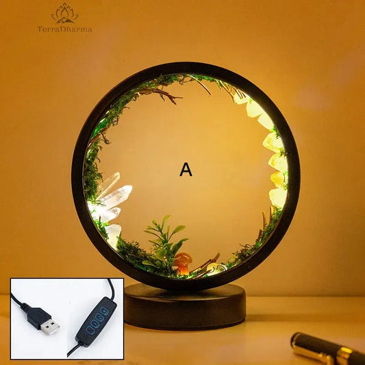 LED Rechargeable Natural Crystal Nightlight – Healing Lamp for Bedroom & Home Décor - TerraDharma