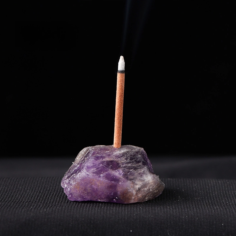 Natural Crystal Raw Stone Incense Holder